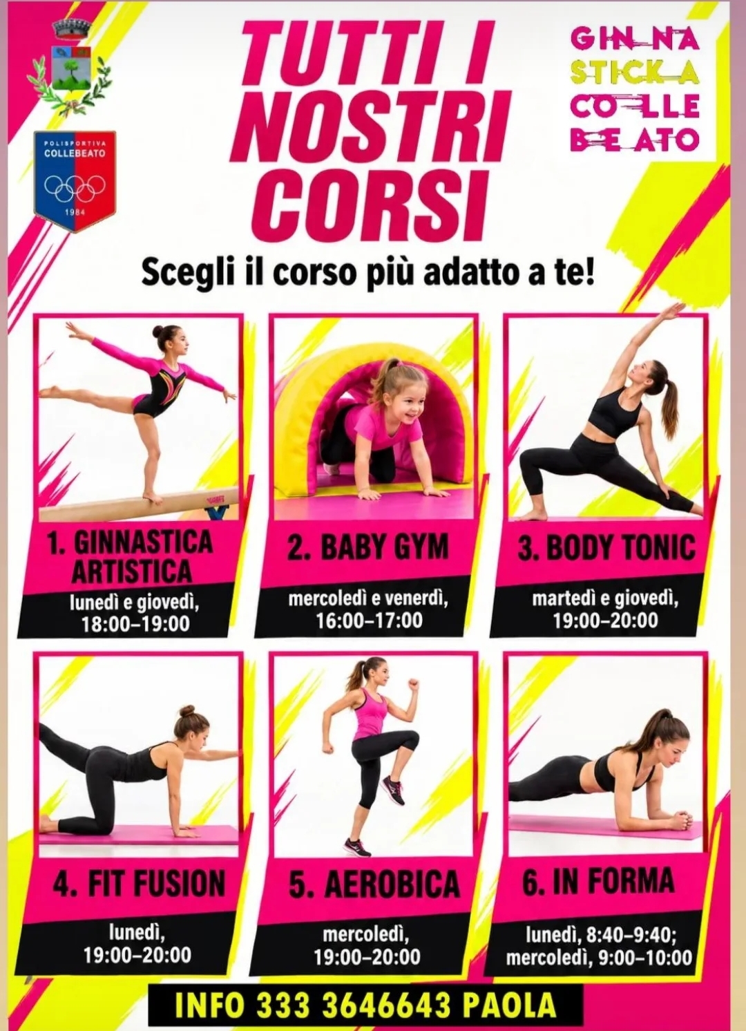 Corsi 2026 Ginnastica